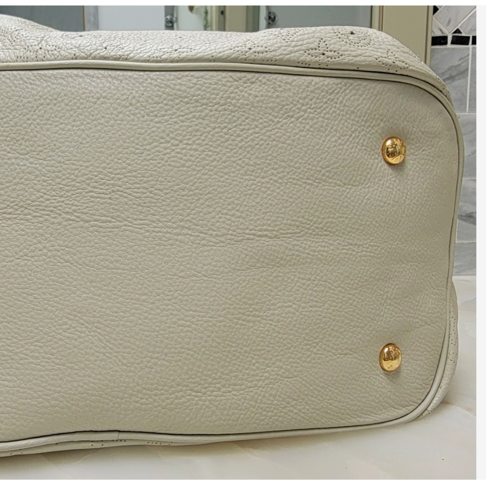 Louis Vuitton Grande Vert GRIS Mahina Leather Handbag GM XL Purse Satchel TH2097 - Picture 7 of 16